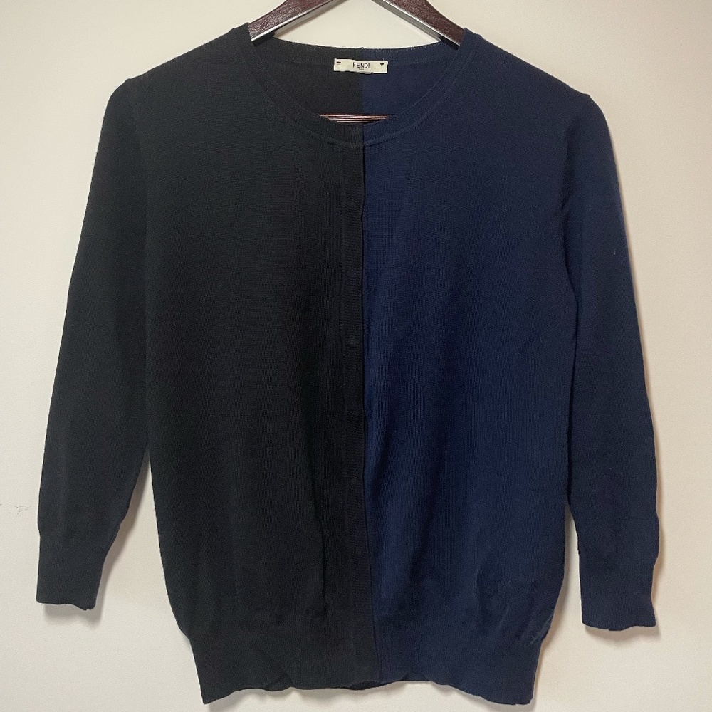 Fendi Black and Navy Cardigan